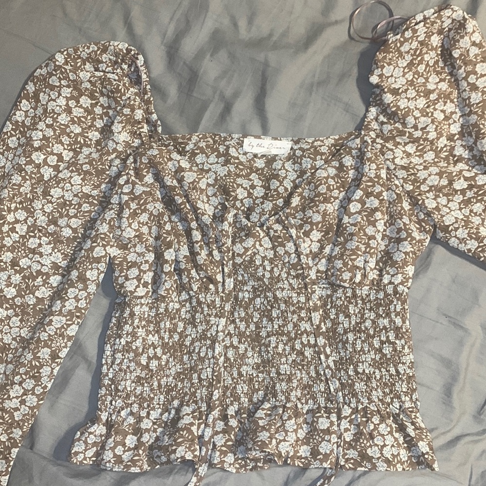 by the river floral blouse size small